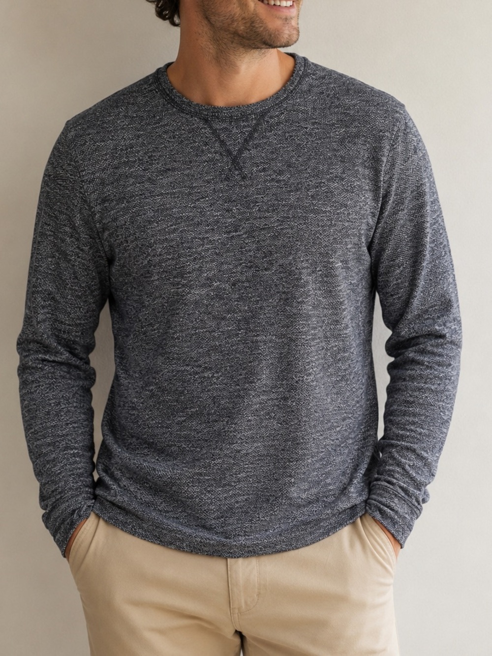 Banana Republic Heritage Collection Men’s Heather Gray Crewneck Long Sleeve Lg